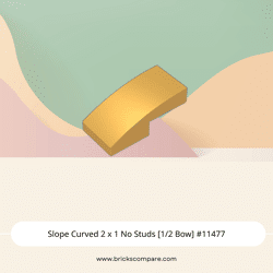 Slope Curved 2 x 1 No Studs [1/2 Bow] #11477 - 297-Pearl Gold