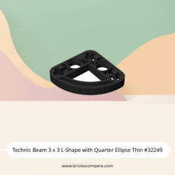 Technic Beam 3 x 3 L-Shape with Quarter Ellipse Thin #32249 - 26-Black