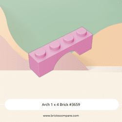 Arch 1 x 4 Brick #3659 - 222-Bright Pink
