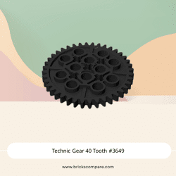 Technic Gear 40 Tooth #3649 - 26-Black