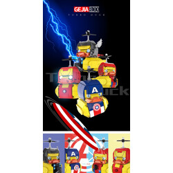 Gejia 49003-4 Turbine Duck: Avengers 4 Spider-Man, Captain America, Iron Man, Thunder
