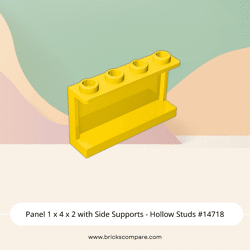 Panel 1 x 4 x 2 with Side Supports - Hollow Studs #14718 - 24-Yellow