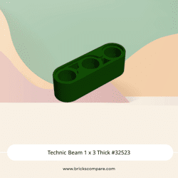 Technic Beam 1 x 3 Thick #32523 - 141-Dark Green