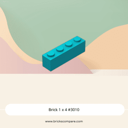 Brick 1 x 4 #3010 - 107-Dark Turquoise