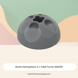 Dome Hemisphere 3 x 3 Ball Turret #44359 - 199-Dark Bluish Gray