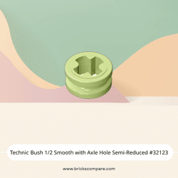 Technic Bush 1/2 Smooth with Axle Hole Semi-Reduced #32123 - 326-Yellowish Green