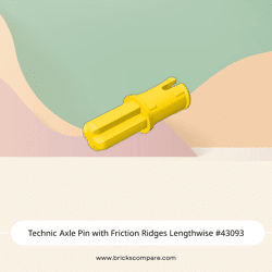 Technic Axle Pin with Friction Ridges Lengthwise #43093  - 24-Yellow