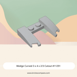 Wedge Curved 3 x 4 x 2/3 Cutout #11291  - 194-Light Bluish Gray