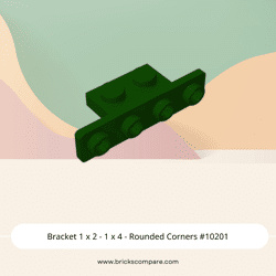 Bracket 1 x 2 - 1 x 4 - Rounded Corners #10201  - 141-Dark Green