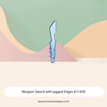 Weapon Sword with Jagged Edges #11439 - 43-Trans-Dark Blue