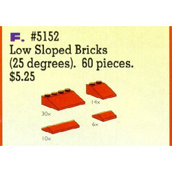 Lego 5152 Roof Bricks Shallow 25 Degrees Red