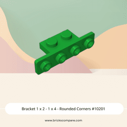 Bracket 1 x 2 - 1 x 4 - Rounded Corners #10201  - 28-Green