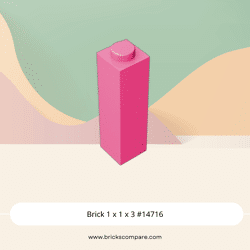 Brick 1 x 1 x 3 #14716 - 221-Dark Pink