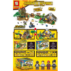SY SY1362A Peaceful Elite: 2-in-1 architectural battle scenes, rain forest riverside cabins, snow farm cabins