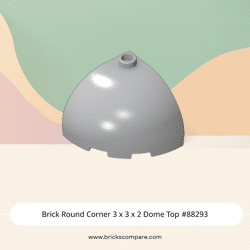 Brick Round Corner 3 x 3 x 2 Dome Top #88293 - 194-Light Bluish Gray