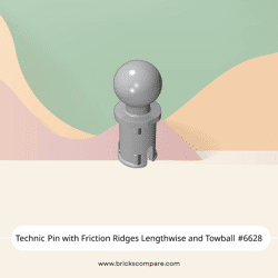 Technic Pin with Friction Ridges Lengthwise and Towball #6628 - 194-Light Bluish Gray