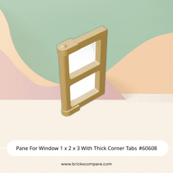 Pane For Window 1 x 2 x 3 With Thick Corner Tabs #60608 - 5-Tan