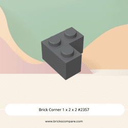 Brick Corner 1 x 2 x 2 #2357 - 199-Dark Bluish Gray