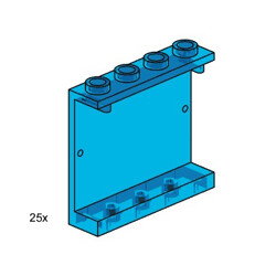 Lego 3507 1x3x4 Wall Element Blue Blue