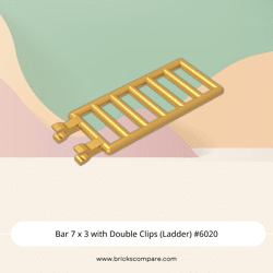 Bar 7 x 3 with Double Clips (Ladder) #6020 - 297-Pearl Gold