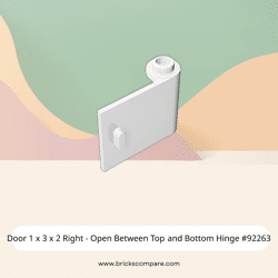 Door 1 x 3 x 2 Right - Open Between Top and Bottom Hinge #92263 - 1-White