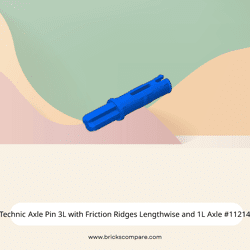 Technic Axle Pin 3L with Friction Ridges Lengthwise and 1L Axle #11214 - 23-Blue