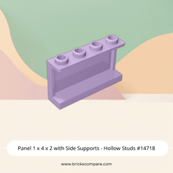 Panel 1 x 4 x 2 with Side Supports - Hollow Studs #14718 - 325-Lavender