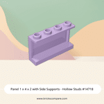 Panel 1 x 4 x 2 with Side Supports - Hollow Studs #14718 - 325-Lavender