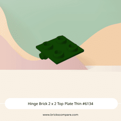 Hinge Brick 2 x 2 Top Plate Thin #6134  - 141-Dark Green