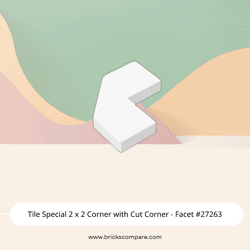 Tile Special 2 x 2 Corner with Cut Corner - Facet #27263 - 1-White