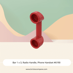 Bar 1 x 3, Radio Handle, Phone Handset #6190 - 21-Red