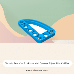 Technic Beam 3 x 5 L-Shape with Quarter Ellipse Thin #32250 - 321-Dark Azure