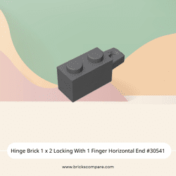 Hinge Brick 1 x 2 Locking With 1 Finger Horizontal End #30541 - 199-Dark Bluish Gray