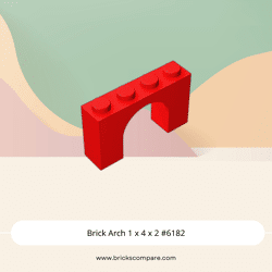 Brick Arch 1 x 4 x 2 #6182 - 21-Red