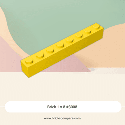 Brick 1 x 8 #3008 - 24-Yellow