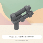 Weapon Gun / Pistol Two Barrel #95199 - 199-Dark Bluish Gray