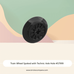 Train Wheel Spoked with Technic Axle Hole #57999 - 26-Black