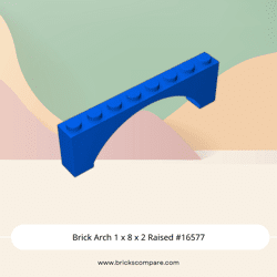 Brick Arch 1 x 8 x 2 Raised #16577  - 23-Blue