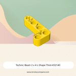 Technic Beam 2 x 4 L-Shape Thick #32140 - 24-Yellow