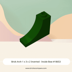 Brick Arch 1 x 3 x 2 Inverted - Inside Bow #18653  - 141-Dark Green