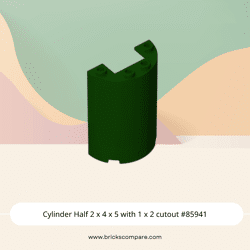 Cylinder Half 2 x 4 x 5 with 1 x 2 cutout #85941 - 141-Dark Green