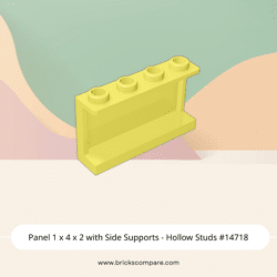 Panel 1 x 4 x 2 with Side Supports - Hollow Studs #14718 - 226-Bright Light Yellow