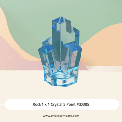 Rock 1 x 1 Crystal 5 Point #30385 - 42-Trans-Light Blue