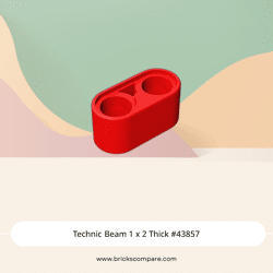 Technic Beam 1 x 2 Thick #43857 - 21-Red