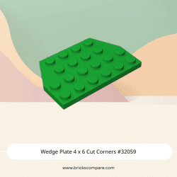 Wedge Plate 4 x 6 Cut Corners #32059 - 28-Green