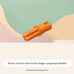 Technic Axle Pin with Friction Ridges Lengthwise #43093  - 106-Orange