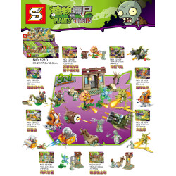 SY 1210A Plants vs. Zombies: 8 Egyptian bulldozers, hurricane cabbage, robotic insects, super fighters, match flowers VS coconut cannons, double cabin aircraft, roadblock mechas, fire dragon grass