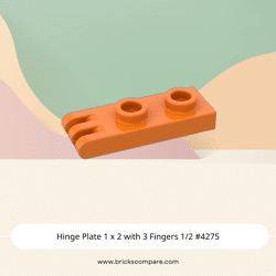 Hinge Plate 1 x 2 with 3 Fingers 1/2 #4275 - 106-Orange