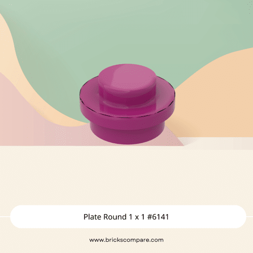 Plate Round 1 x 1 #6141 - 124-Magenta