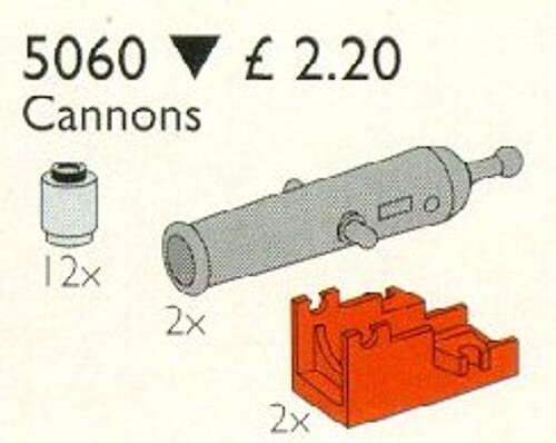 Lego 5060 2 pirate cannons and 12 shells